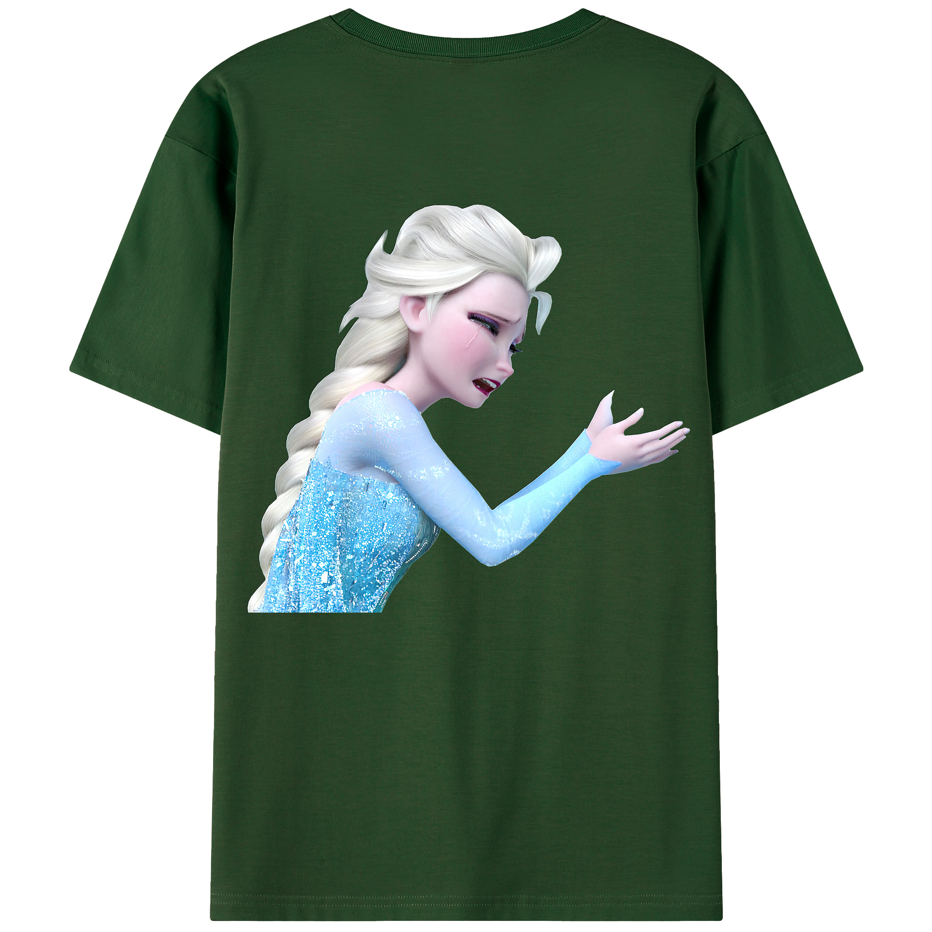 （画像用） アナと雪の女王 アンナ エルサ Frozen Anna Elsa 綿100％半袖Tシャツ（背面プリント）